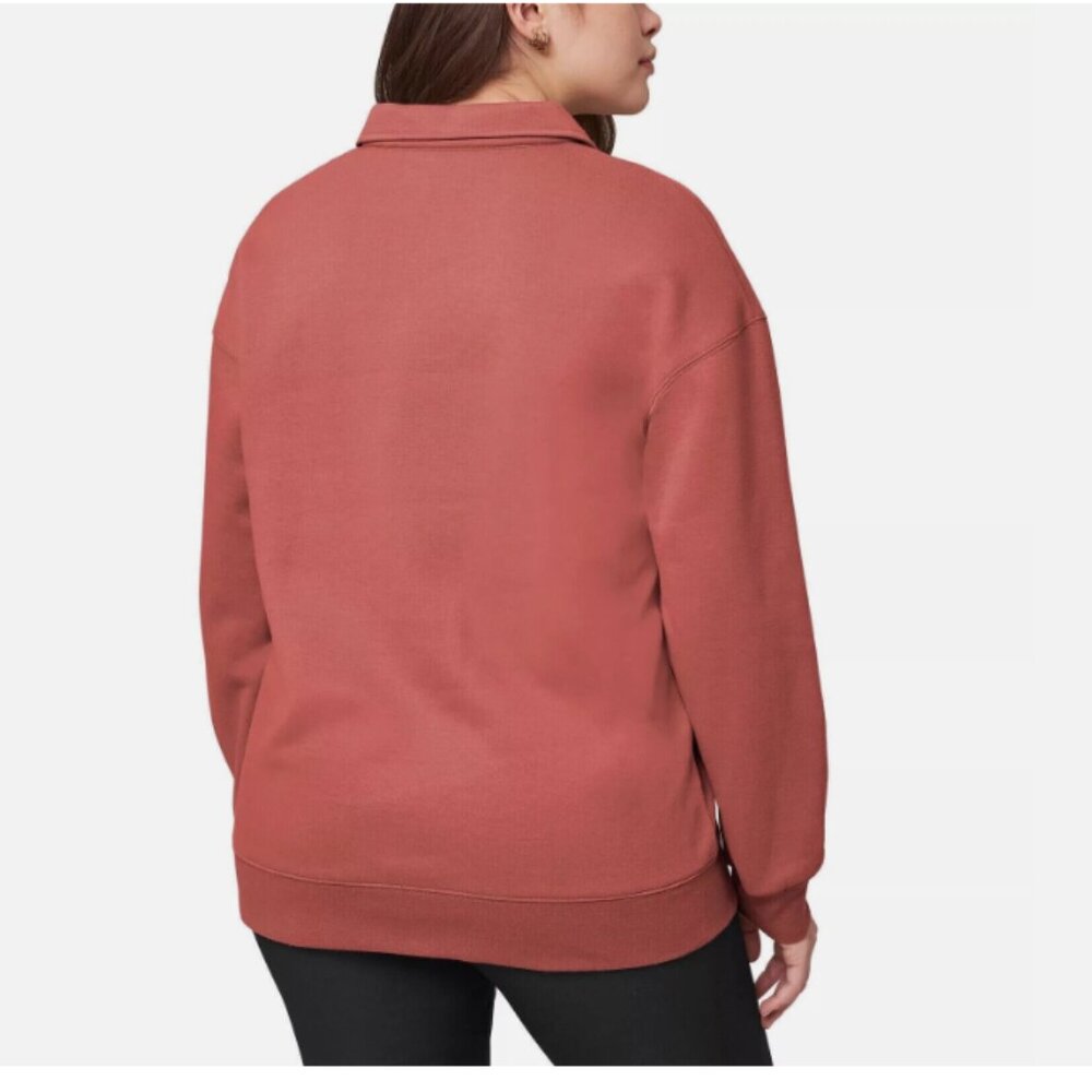 Mondetta Ladies' Collared Fleece Pullover Top, Mineral red, Small - Picture 3 of 3